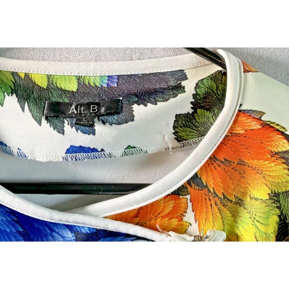 Alt B Jacket Womens Small Floral Print Zip Front Lightweight Blazer Top - Picture 2 of 4